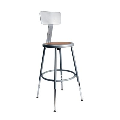 Hampden Furnishings Felix Collection Height Adjustable Steel Stool with Backrest