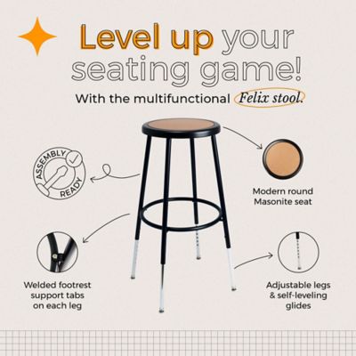 Image showing  Felix Collection Height Adjustable Steel Stool