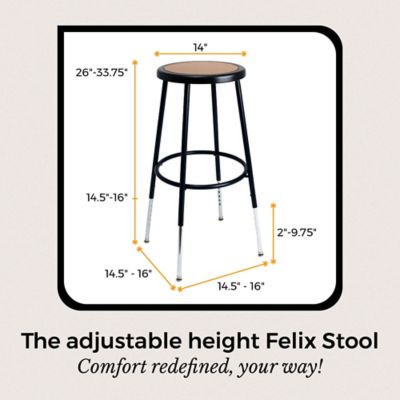 Image showing  Felix Collection Height Adjustable Steel Stool