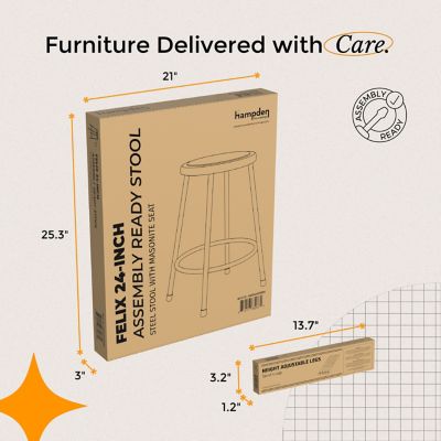 Image showing  Felix Collection Height Adjustable Steel Stool