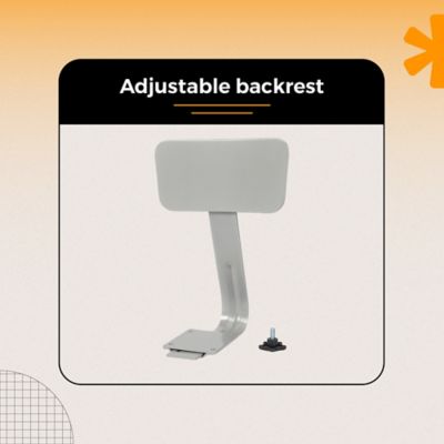 Image showing 5 th Hampden Furnishings Felix Collection Steel Stool with Backrest