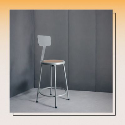 Image showing 9 th Hampden Furnishings Felix Collection Steel Stool with Backrest