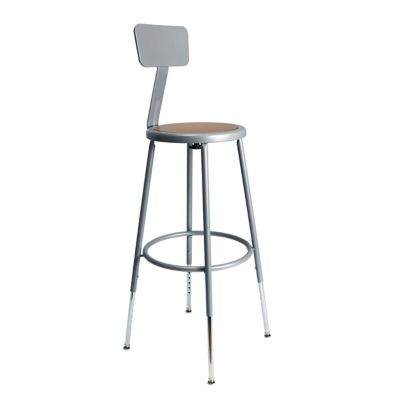 Hampden Furnishings Felix Collection Height Adjustable Steel Stool with Backrest
