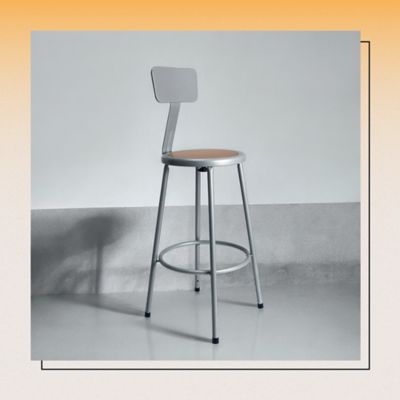 Image showing 9 th Hampden Furnishings Felix Collection Steel Stool with Backrest