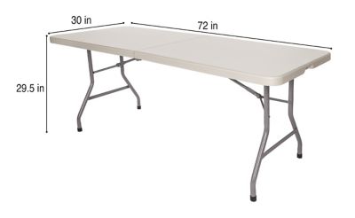 Image showing 5 th Hampden Furnishings Baldwin Collection Fold-In-Half Table, 30 x 72 in., Speckled Grey