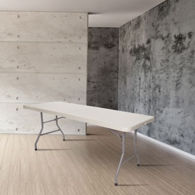 Image showing 7 th Hampden Furnishings Baldwin Collection Fold-In-Half Table, 30 x 72 in., Speckled Grey