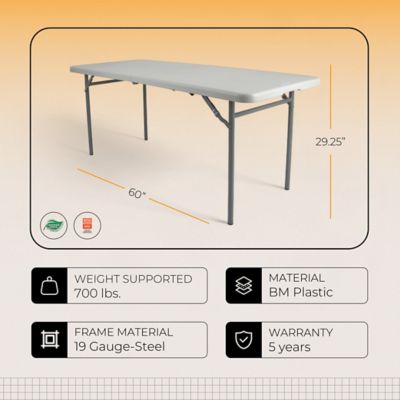 Image showing  Frank Collection Premium Seating Plastic Fold in Half Table, 30 x 60 in.