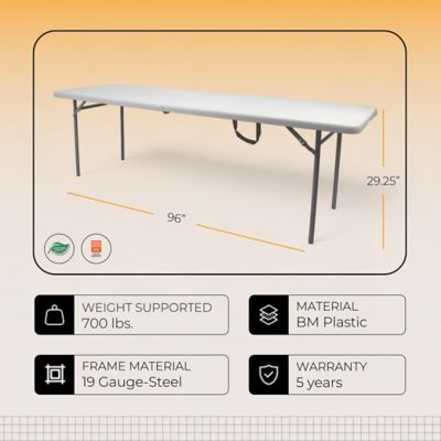Image showing  Frank Collection Premium Seating Plastic Fold in Half Table, 30 x 96 in.