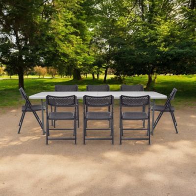 Image showing 8 th Hampden Furnishings Frank Collection Premium Seating Plastic Fold in Half Table, 30 x 96 in.