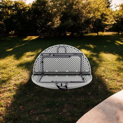 Image showing 7 th Hampden Furnishings Frank Collection Premium Seating Round Plastic Fold in Half Table, 60 in.