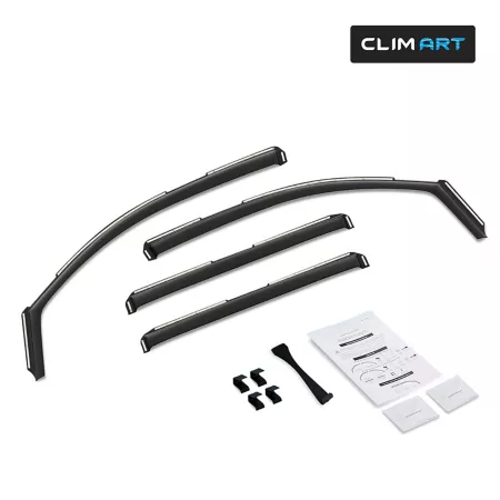 CLIM ART Extra Durable In-Channel Window Deflectors Dark Smoke 4pcs 615180 Window Deflectors