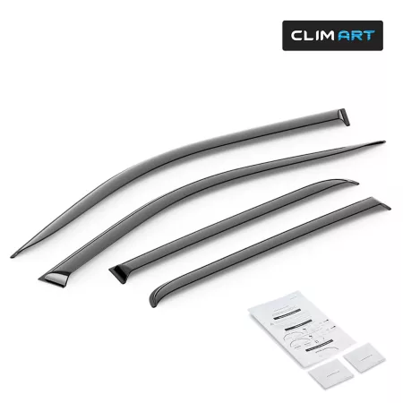 CLIM ART Extra Durable Adhesive Tape Window Deflectors Dark Smoke 4pcs 422302 Window Deflectors