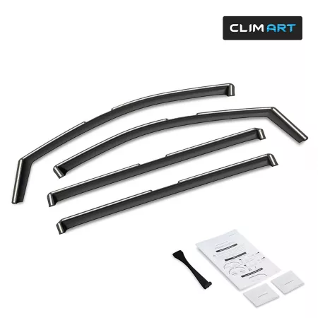 CLIM ART Extra Durable In-Channel Window Deflectors Dark Smoke 4pcs 608252 Window Deflectors