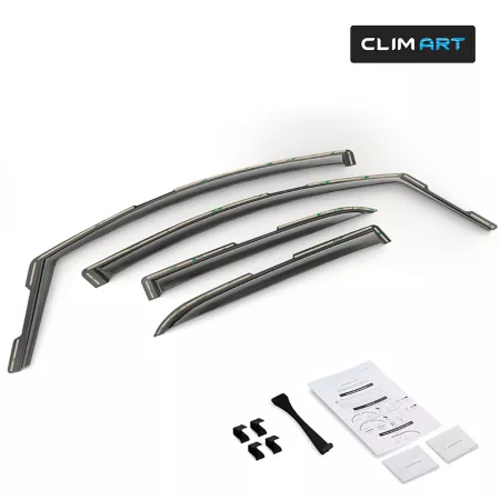 CLIM ART Extra Durable In-Channel Window Deflectors Dark Smoke 4pcs 615274 Window Deflectors