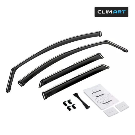 CLIM ART Extra Durable In-Channel Window Deflectors Dark Smoke 4pcs 615076 Window Deflectors