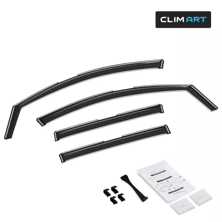 CLIM ART Extra Durable In-Channel Window Deflectors Dark Smoke 4pcs 617090 Window Deflectors