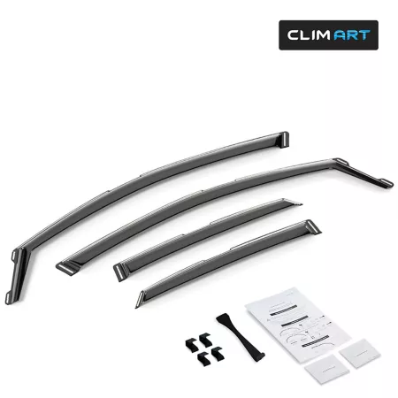 CLIM ART Extra Durable In-Channel Window Deflectors Dark Smoke 4pcs 622305 Window Deflectors