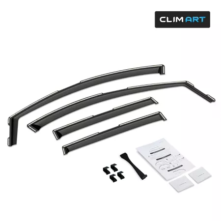 CLIM ART Extra Durable In-Channel Window Deflectors Dark Smoke 4pcs 615104 Window Deflectors