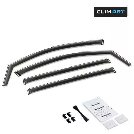 CLIM ART Extra Durable In-Channel Window Deflectors Dark Smoke 4pcs 619298 Window Deflectors