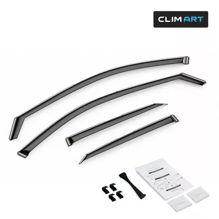 CLIM ART Extra Durable In-Channel Window Deflectors Dark Smoke 4pcs 615238 Window Deflectors