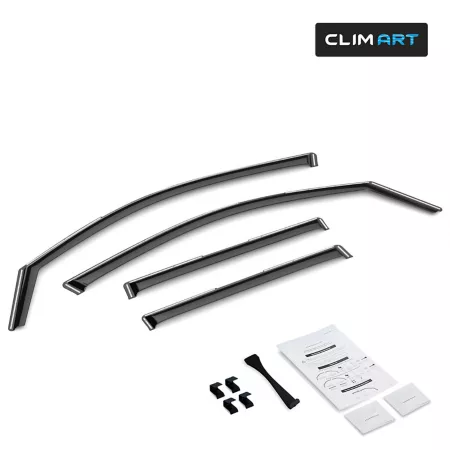 CLIM ART Extra Durable In-Channel Window Deflectors Dark Smoke 4pcs 623280 Window Deflectors