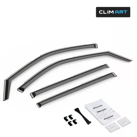 CLIM ART Extra Durable In-Channel Window Deflectors Dark Smoke 4pcs 623277 Window Deflectors