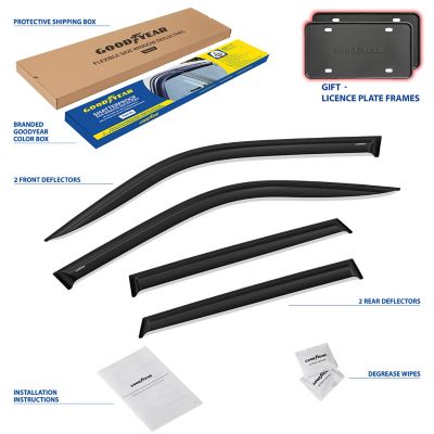 Goodyear Tape-On Window Deflectors Shatterproof Smoke 4pcs. GY008682