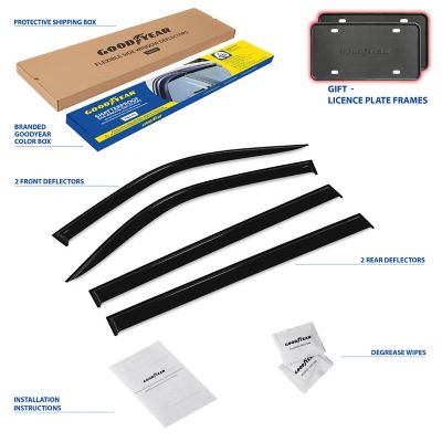 Goodyear Tape-On Window Deflectors Shatterproof Smoke 4pcs. GY008658