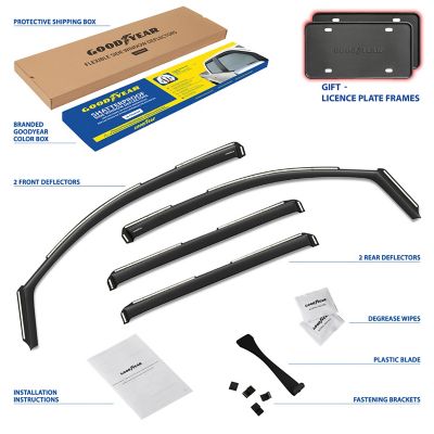 Goodyear In-Channel Window Deflectors Shatterproof Smoke 4pcs. GY007939