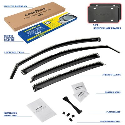 Goodyear In-Channel Window Deflectors Shatterproof Smoke 4pcs. GY007972