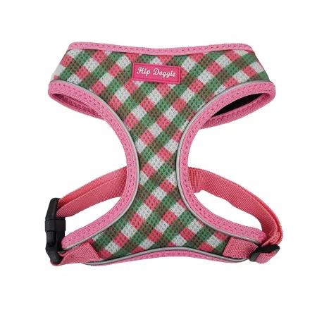 Hip Doggie Ultra Comfort Reflective Dog Harness - Plaid Dog Basic Harnesses