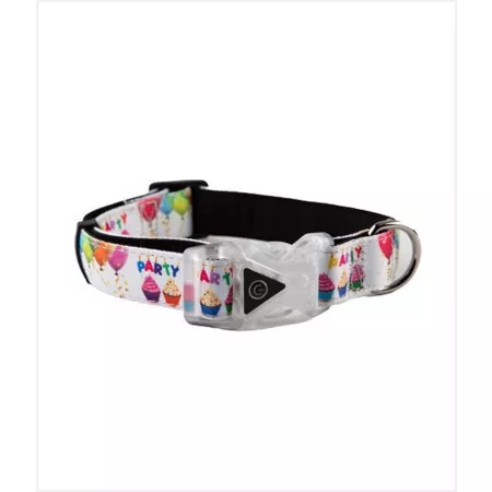 Hip Doggie Party Adjustable Dog Collar with LED Light Buckle Dog Basic Collars