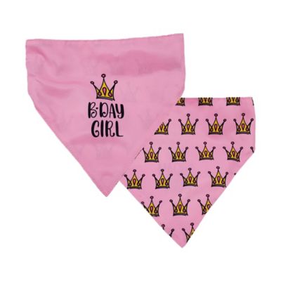 Hip Doggie Birthday Girl Reversible Bandana for Dogs