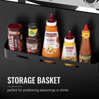 Image showing 5 th Royal Gourmet 3-Burner Propane Gas Grill with Front Spice Rack, 2 Side Shelves and Hooks, Black