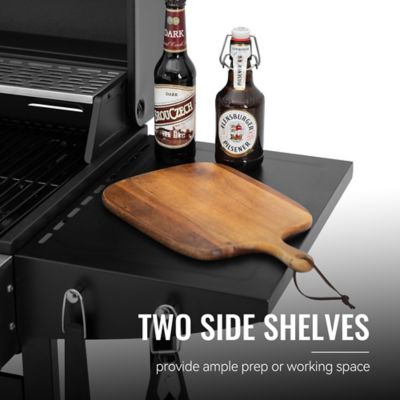 Image showing 6 th Royal Gourmet 3-Burner Propane Gas Grill with Front Spice Rack, 2 Side Shelves and Hooks, Black