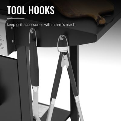 Image showing 7 th Royal Gourmet 3-Burner Propane Gas Grill with Front Spice Rack, 2 Side Shelves and Hooks, Black