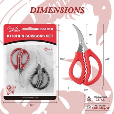 Image showing  4 pc. Multifunctional Stainless Steel Crab, Shrimp, Lobster Seafood Scissors