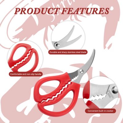 Image showing  4 pc. Multifunctional Stainless Steel Crab, Shrimp, Lobster Seafood Scissors