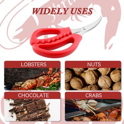 Image showing  4 pc. Multifunctional Stainless Steel Crab, Shrimp, Lobster Seafood Scissors