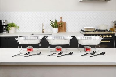 Image showing 6 th Alpha Living 3 pk. Disposable Chafing Dish Buffet Set Half Pan