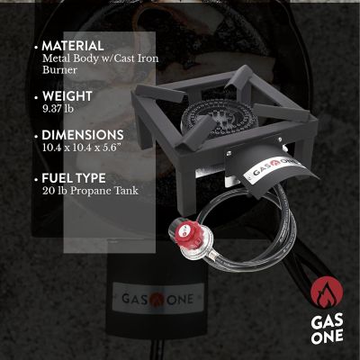 Image showing  1-Burner High-Pressure Propane Gas Burner, Black