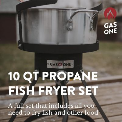Image showing  10 qt. Deep Fryer Pot Propane Burner Set, 65,000 BTU
