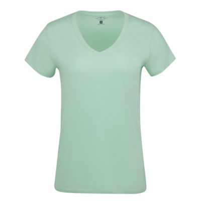 Blue Mountain Women's V-Neck Short-Sleeve Solid T-Shirt