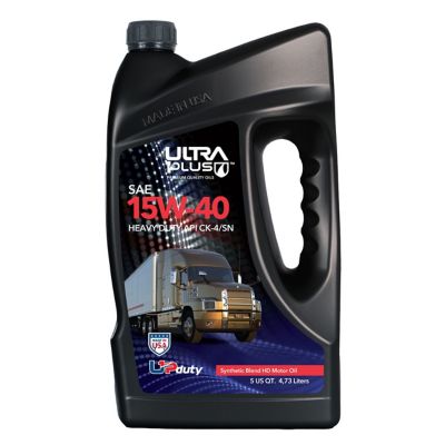 Image showing  SAE 15W-40 Synthetic Blend Heavy-Duty Motor Oil API CK-4/SN, 5 QTS