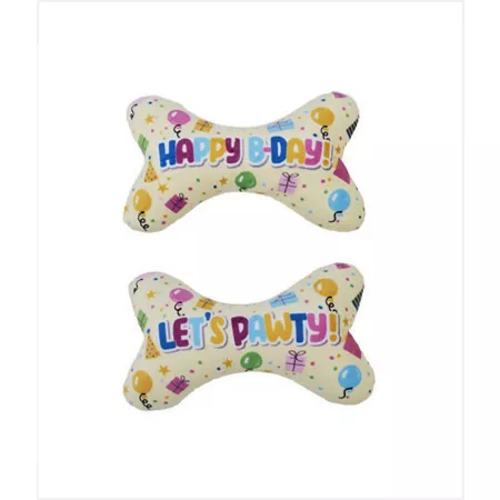 Hip Doggie Happy Birthday Bone Dog Toy Large Dog Plush Toys