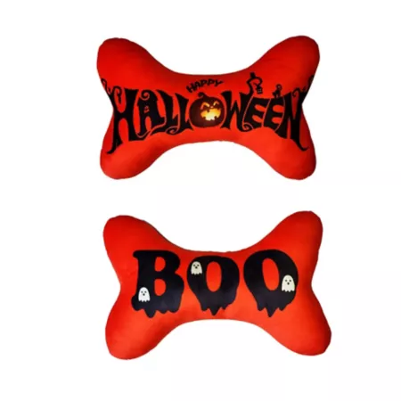 Hip Doggie Halloween Boo Bone Toy for Dogs Large Dog Plush Toys