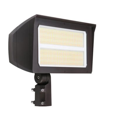 Image showing  UNION LED Flood Light Adj Watt Slip Fitter, Yoke Mount Included Bronze Housing