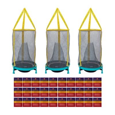 Flies Inn 3 EZ Fly Cage Reusable Outdoor Fly Traps with 36 Attractant Bait Refills, Low Odor