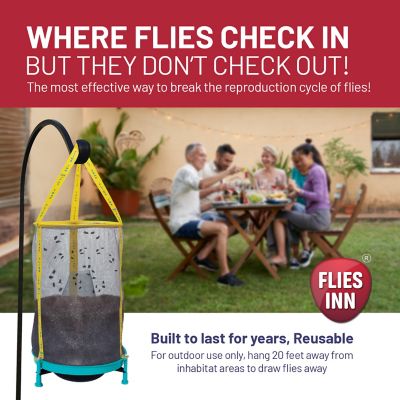 Image showing  6 EZ Fly Cages Reusable Outdoor Fly Traps with 72 Attractant Bait Refills, Low Odor