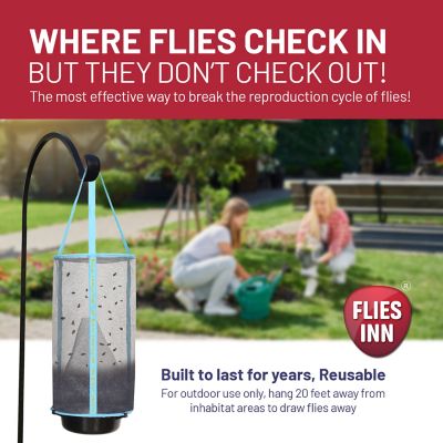Image showing  Lite Fly Cage Reusable Outdoor Fly Trap with 2 Attractant Bait Refills, Low Odor, FLLITE1